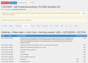 Servicesag i Planar med sagsgang, tidsregistrering og varelinjer klar til fakturering